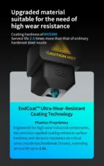 Phaetus Conch Hotend H2D M4 EndCoat Nozzle_0.4mm: Ultra wear-resistant nozzle with EndCoat Technology.