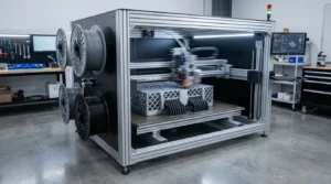 Neatly folded colorful t-shirts on a wooden shelf, ideal for clothing organization.