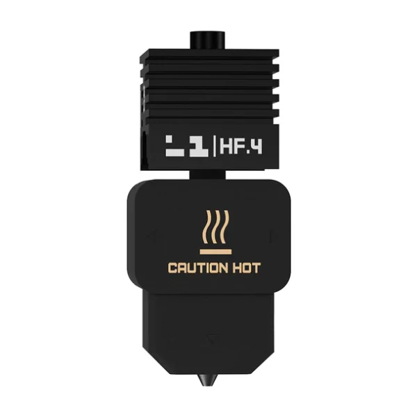 BIQU Panda Juicer hotend with "HF.4" and "CAUTION HOT" text.