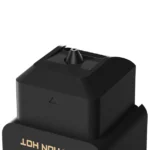 Close-up of BIQU Panda Juicer hotend nozzle, black hardened steel
