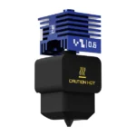 BIQU Panda Juicer hotend V1 0.6mm nozzle, black and blue, with "CAUTION HOT" text.