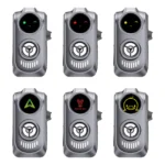 Creator Knomi Hi digital display accessories with various animated emoji faces and icons.