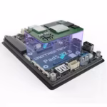BTT PAD5 v2.0 circuit board with visible chipsets and USB ports, showcasing internal components.