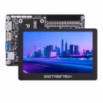 BTT PAD5 v2.0 touchscreen display with integrated circuit board, showing a cityscape on screen.