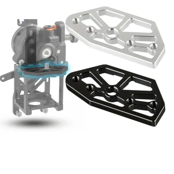 Silver and black Orbiter V2-V2.5 extruder brackets shown with mounting hardware.