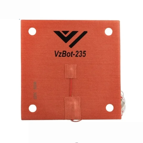 VZ235 220x220mm flexible silicone heater pad with VzBot logo